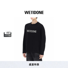 【热销补货】WE11DONE男女同款珍珠LOGO水洗长袖T恤