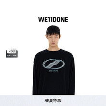 WE11DONE25春夏新品男女同款基础款水洗长袖T恤水晶装饰logo简约