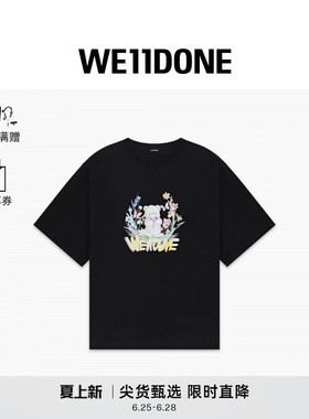 【新品直降7折】WE11DONE26夏季新品男女同款贴纸小熊短袖T恤潮流