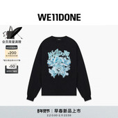 天使图案摇滚风长袖 T恤潮流 WE11DONE26春季 男女同款 新品 7折