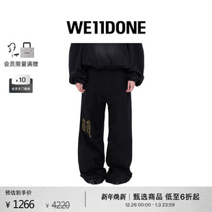 刺绣长裤 阔腿中腰西式 WE11DONE男士 休闲裤 免费改裤