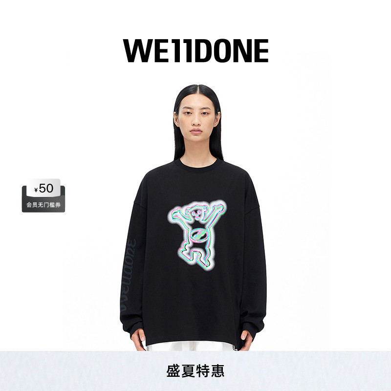 中性长袖WE11DONE印花