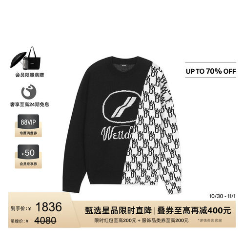 印花长袖毛衣WE11DONE中性