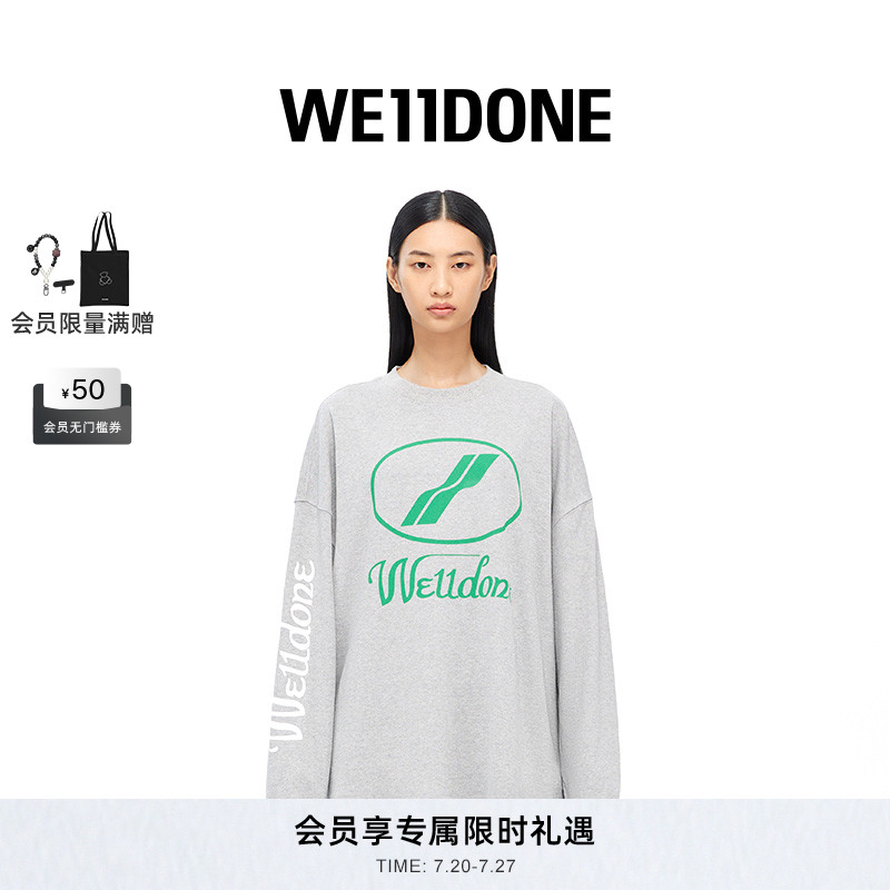 WE11DONE长袖中性logo印花上衣