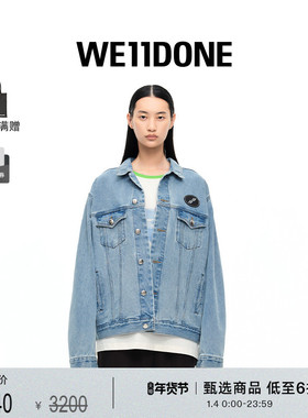 【明星同款】WE11DONE中性男女同款经典圆形logo徽标休闲牛仔外套