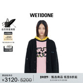 WE11DONE男女同款 垃圾摇滚风针织开衫 复古高街毛衣外套