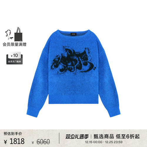 乐谱图案马海毛毛衣