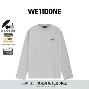 WE11DONE男女同款枕头LOGO休闲宽松圆领长袖T恤