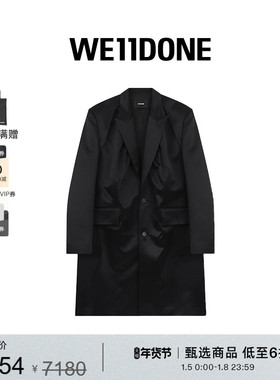 WE11DONE女士抽褶单排扣大衣