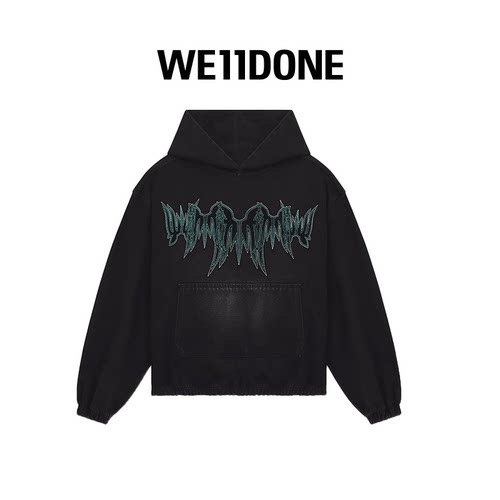 水洗西式刺绣连帽卫衣