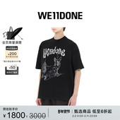 WE11DONE男女同款 明星同款 印花漂洗T恤