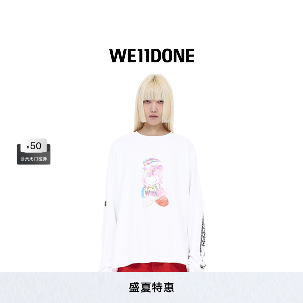 中性长袖WE11DONE印花
