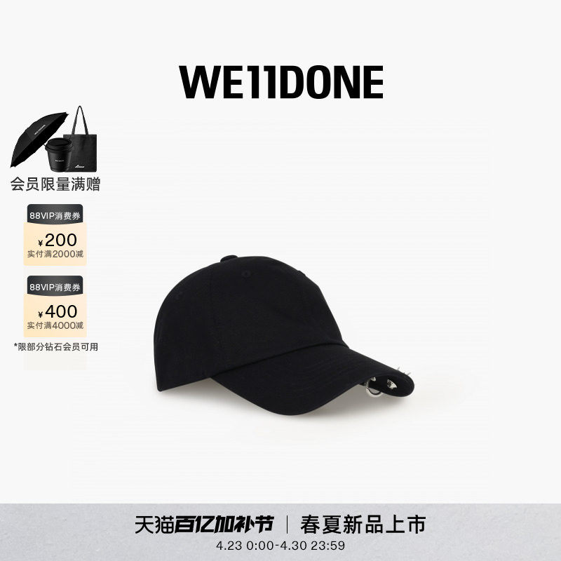 WE11DONE26春季新品铆钉玫瑰棒球帽潮流时尚个性