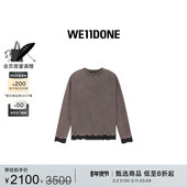 T恤复古潮流 小标做旧撞色长袖 明星同款 WE11DONE男女同款