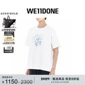 WE11DONE男女同款 怪兽印花休闲宽松短袖 T恤