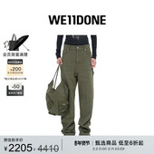 WE11DONE中性男女同款 免费改裤 褪色做旧水洗直筒牛仔长裤