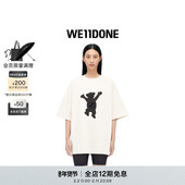 明星同款 WE11DONE中性男女同款 经典 小熊印花圆领宽松短袖 T恤