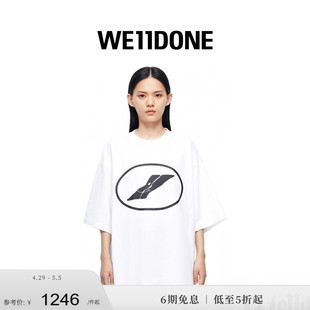 T恤 休闲宽松短袖 字母logo印花白色时尚 WE11DONE中性经典