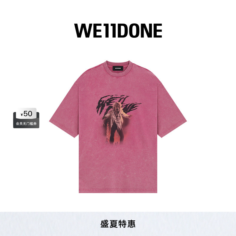 男女短袖WE11DONE恐怖印花