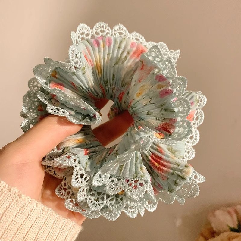 花朵蕾丝花边双层大肠发圈女气质扎头发丸子头皮筋低马尾发绳头绳,饰品/流行首饰/时尚饰品新,发饰,淘宝优惠券,粉丝福利购,淘宝优惠卷