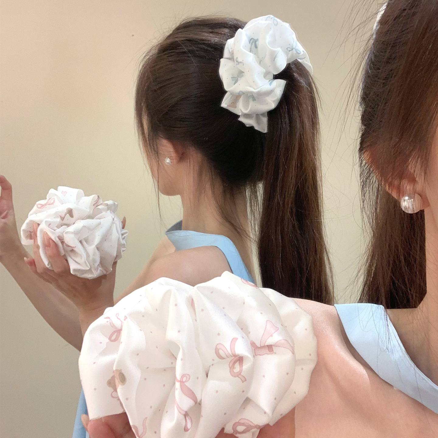 可爱波点小熊泡泡香蕉扭扭夹发夹女韩系竖夹头饰后脑勺半扎发发卡