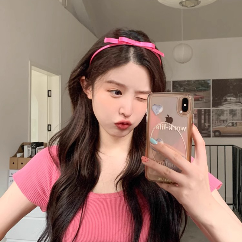 缎带芭比蝴蝶结发箍女2025新款粉色公主头饰细发卡生日女发饰头箍