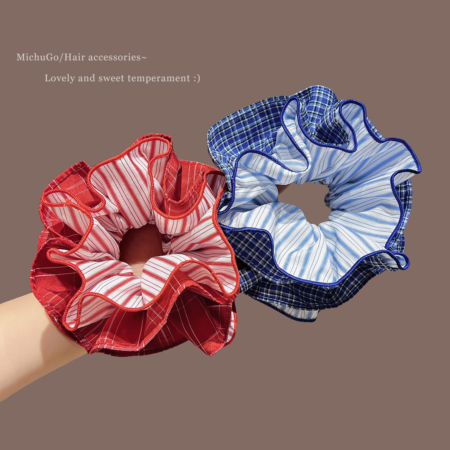 气质简约条纹双层发圈女扎头发绳丸子头马尾头绳个性2025新款头饰,饰品/流行首饰/时尚饰品新,发饰,淘宝优惠券,粉丝福利购,淘宝优惠卷