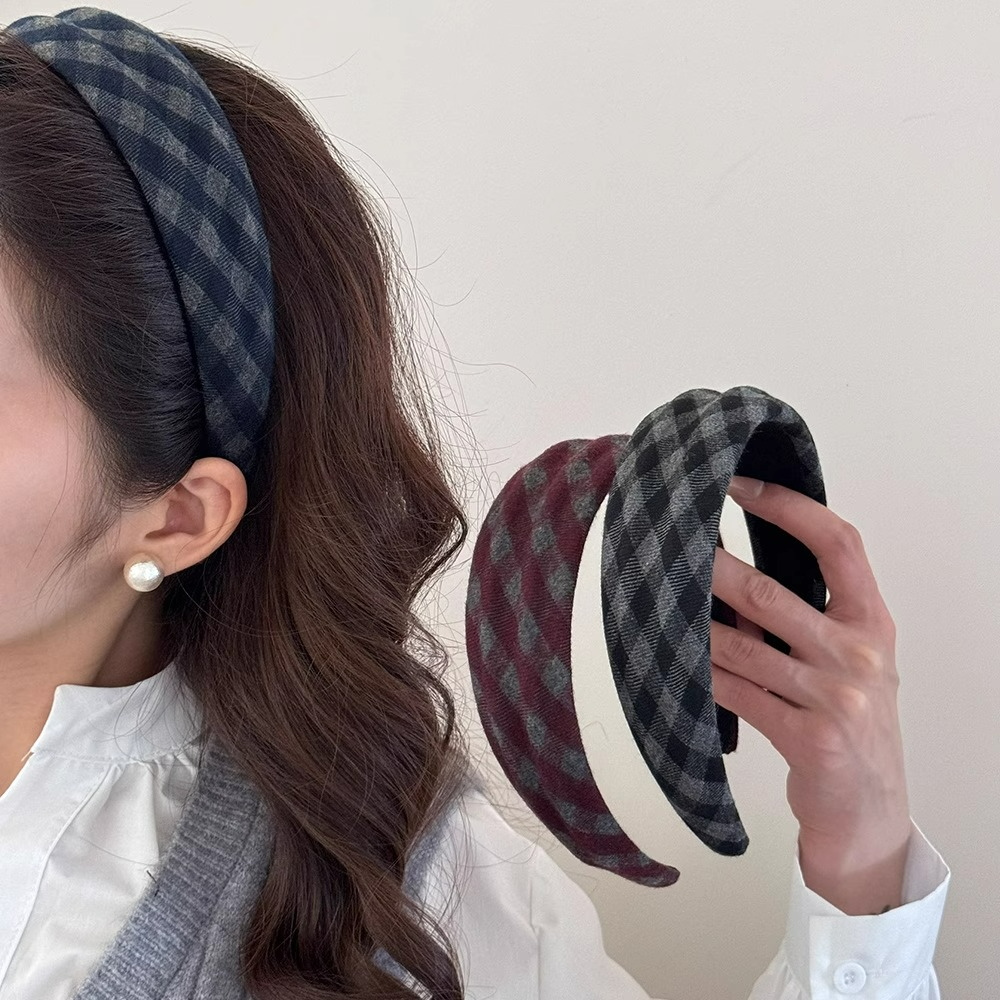 韩版高级感凹凸设计感菱格纹发箍网红气质头箍复古格子显脸小发卡,饰品/流行首饰/时尚饰品新,发饰,淘宝优惠券,粉丝福利购,淘宝优惠卷