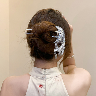 苗族贵州少数民族头饰侗族苗银发簪流苏发钗汉服簪子舞台演出配饰