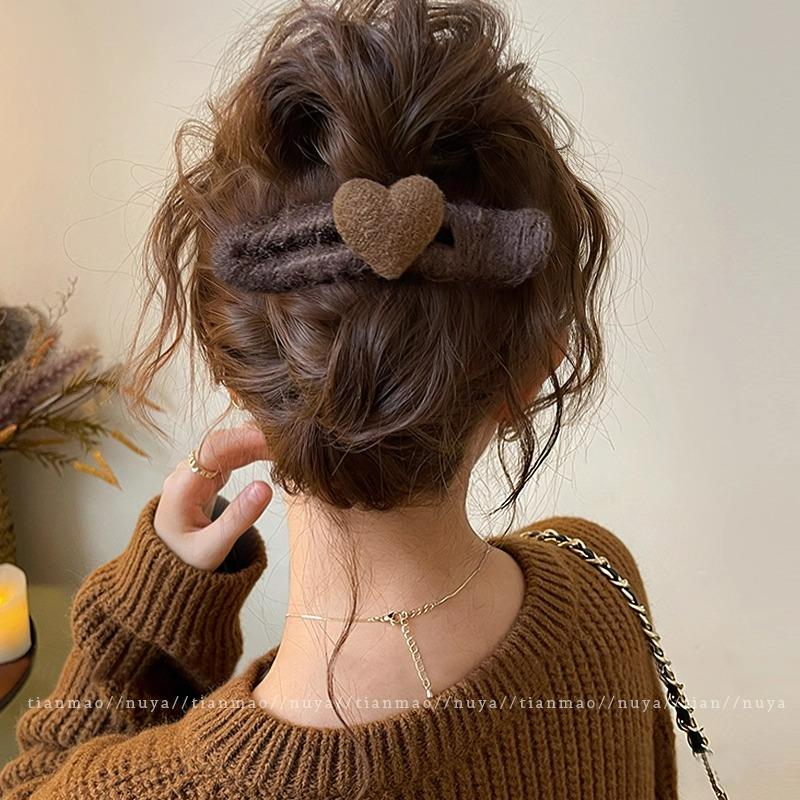 爱心毛线鸭嘴夹发夹后脑勺一字夹抓夹女高级感大号鲨鱼夹夹子头饰,饰品/流行首饰/时尚饰品新,发饰,淘宝优惠券,粉丝福利购,淘宝优惠卷