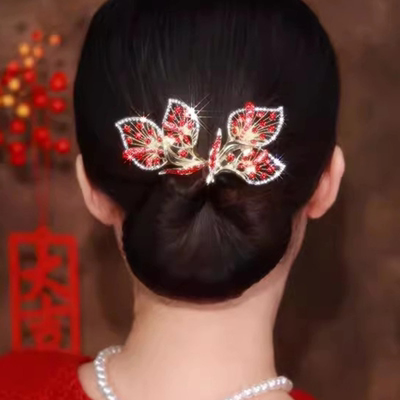 复古马蹄莲盘发器开屏孔雀女新款优雅大气扭扭夹时尚百搭发夹头饰