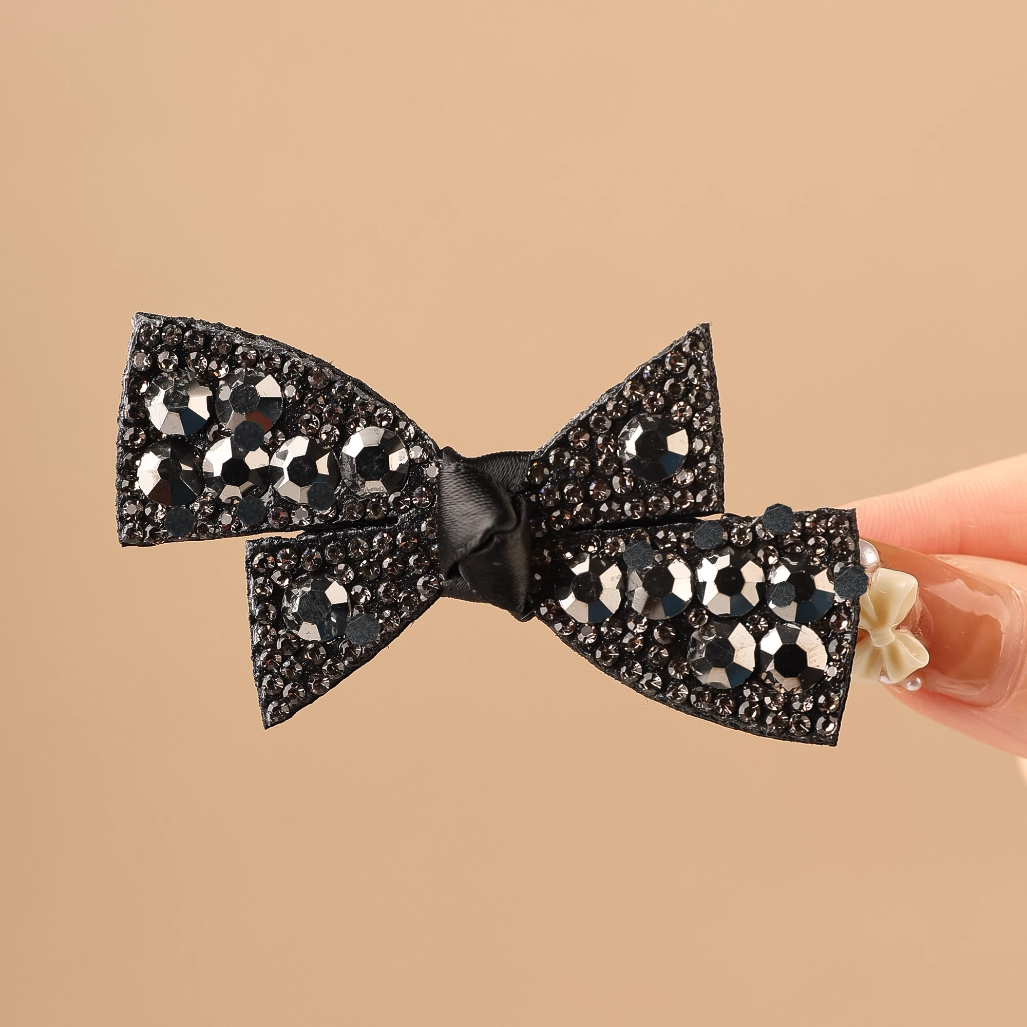 小号闪钻蝴蝶结发夹女2024新款高级感气质百搭刘海侧边边夹头饰