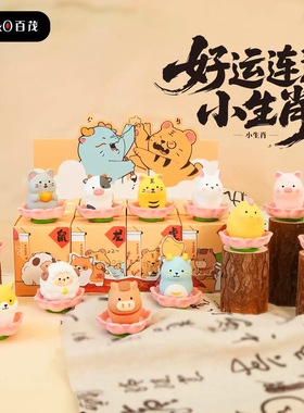 【好运连连十二生肖小摆件】百茂树脂公仔创意车载萌宠桌面礼物