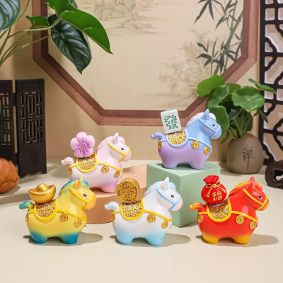 小马福福转转乐摆件桌面装饰品学生儿童礼物生肖摆件寺庙文创礼品