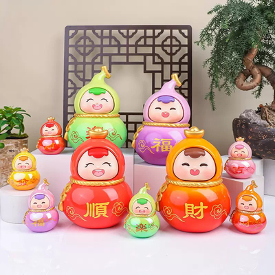 【福禄双全】国风福喜小葫芦车载摆件工位装饰生日礼物桌面小摆件