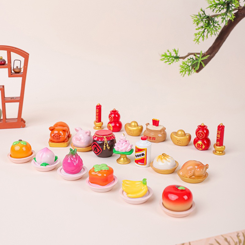 【迷你贡品】创意小摆件求神树脂仿真神仙供品办公神龛装饰品