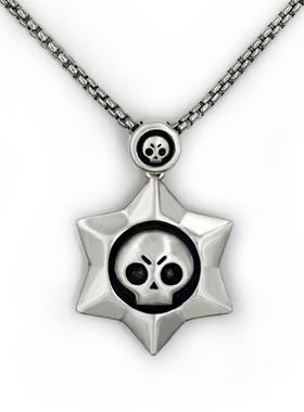 荒野乱斗游戏周边骷髅六芒星男女百搭复古戒指毛衣项链