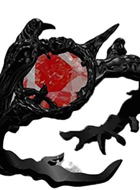 暗黑指环红色锆石戒指恋与深空秦彻的手游交错视界乙女中古风新品