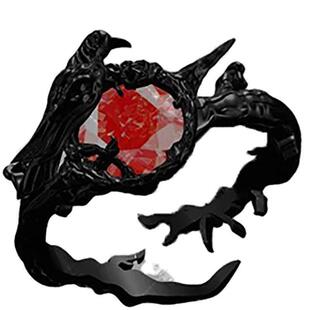 暗黑指环红色锆石戒指恋与深空秦彻的手游交错视界乙女中古风新品