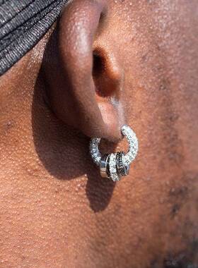 星引之环钻石耳环高级个性耳饰欧美时尚潮牌男女同款