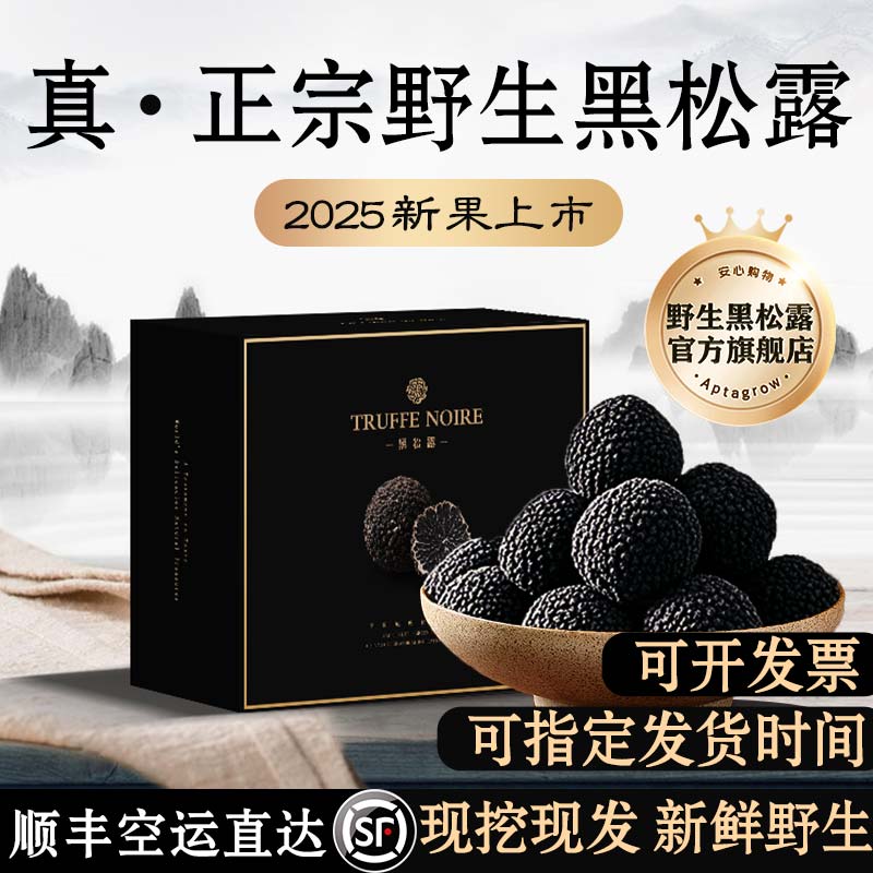 正宗】新鲜野生黑松露官方旗舰店天然野生菌鲜菌菇块菌猪拱菌自然
