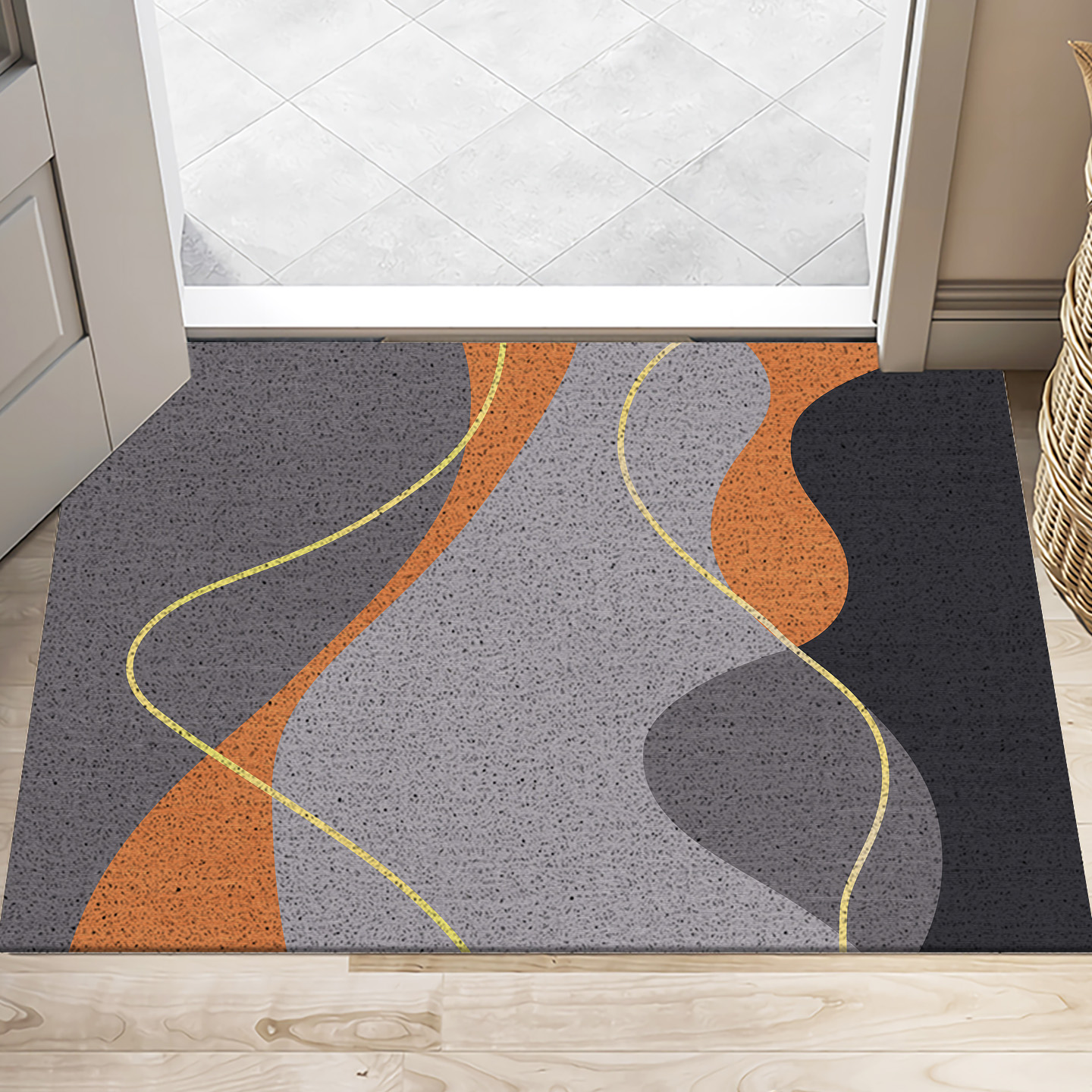 新中式丝圈地垫入户门垫