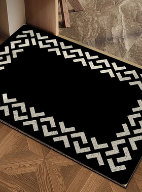 轻奢入户门地垫家用玄关防滑脚垫黑色耐脏地毯门口脚垫好打理地垫