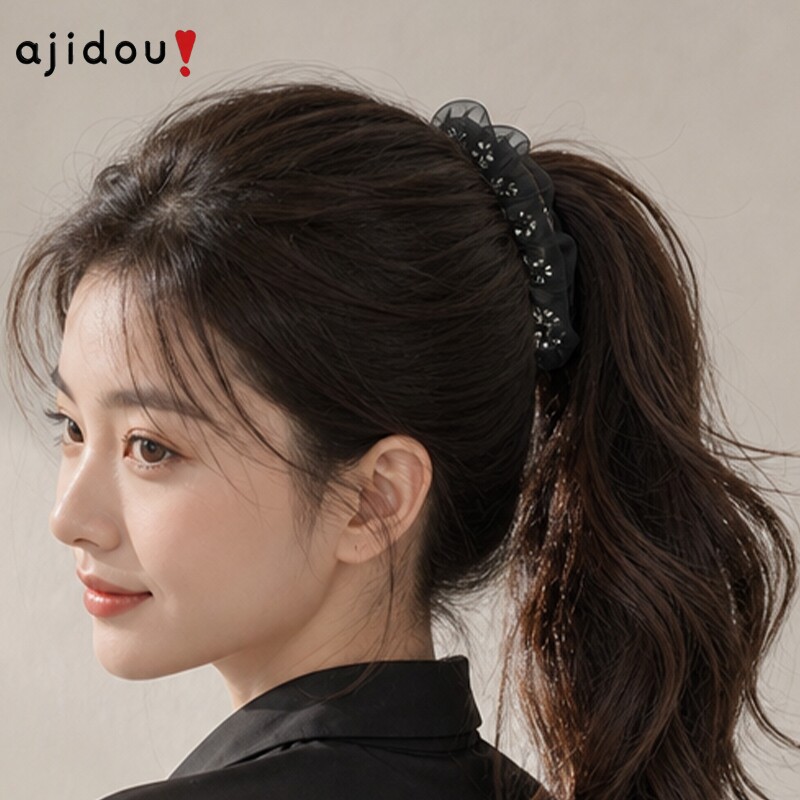阿吉豆AJIDOU香蕉夹女新款竖夹甜美发夹女后脑勺扎高马尾扭夹发饰