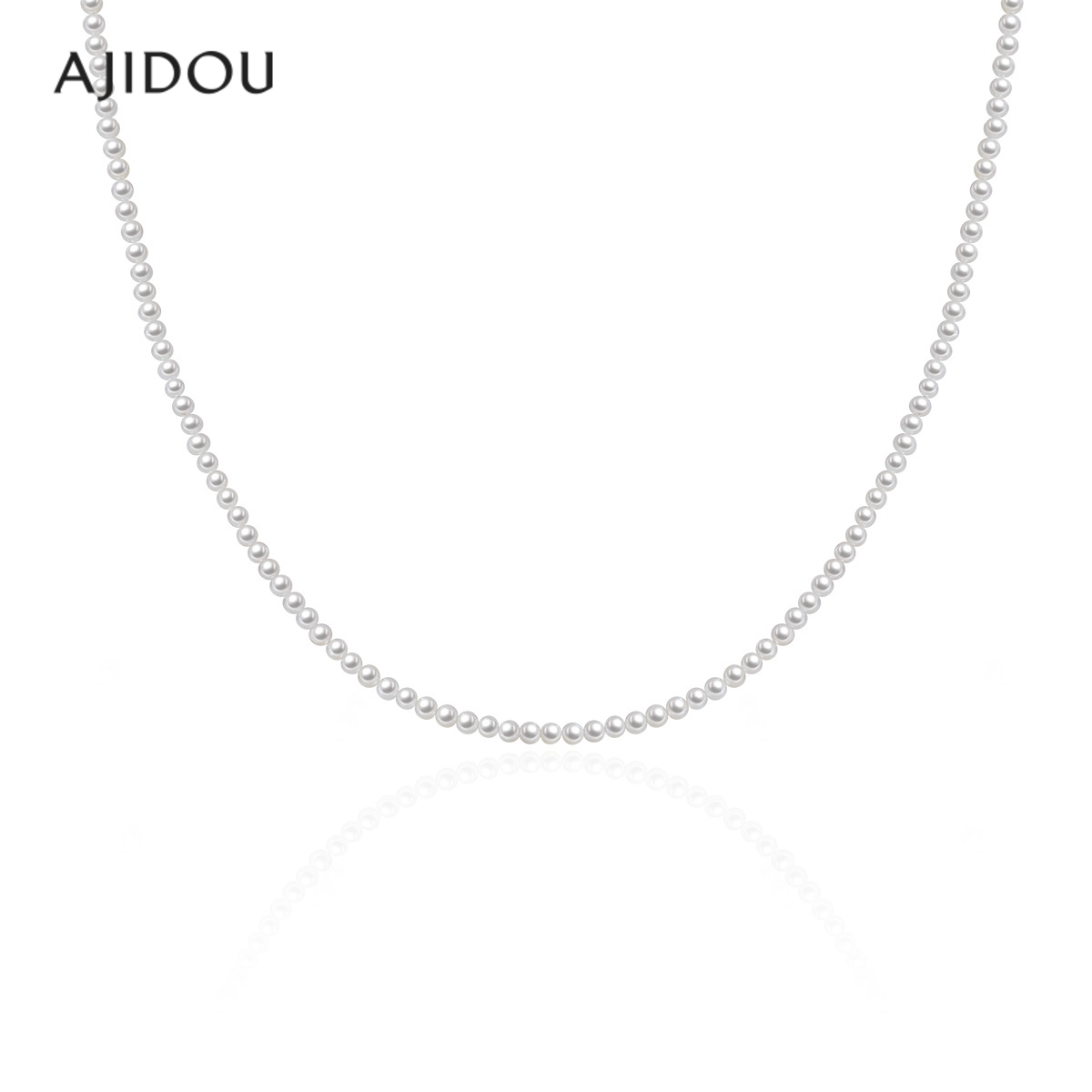 阿吉豆AJIDOU项链女淡水珍珠项链轻奢锁骨链送朋友素链气质长颈链