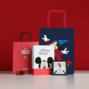 【特价】AJIDOU阿吉豆迪士尼米奇米妮情侣手链礼盒情人节礼物