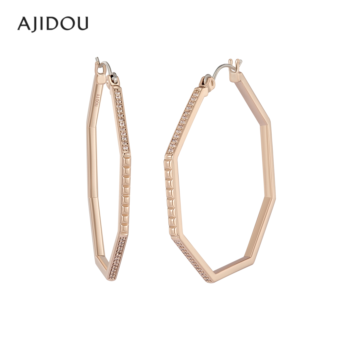 ajidou阿吉豆耳环2024新爆款高级感时尚女款圆环耳圈气质饰配饰品