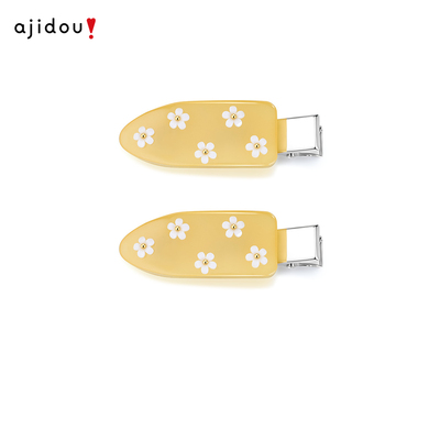 阿吉豆AJIDOU发夹黄色小雏菊侧边夹女款过渡期夹子高级感边夹发饰