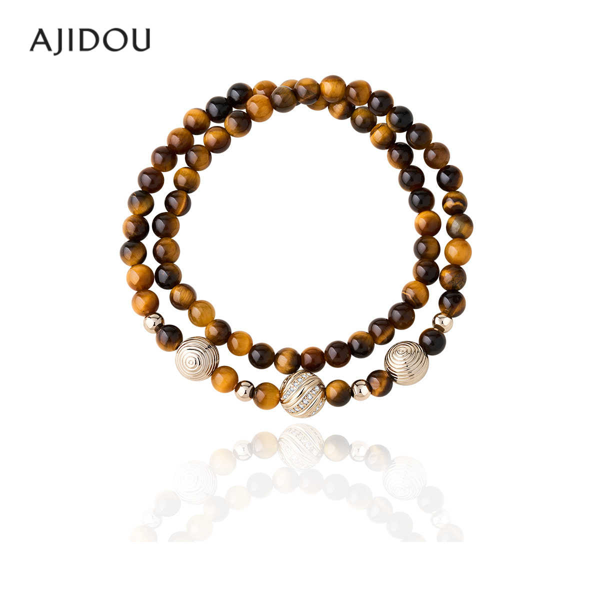 阿吉豆AJIDOU手饰女款商场同款手环自然而然系列串珠手链叠戴手串