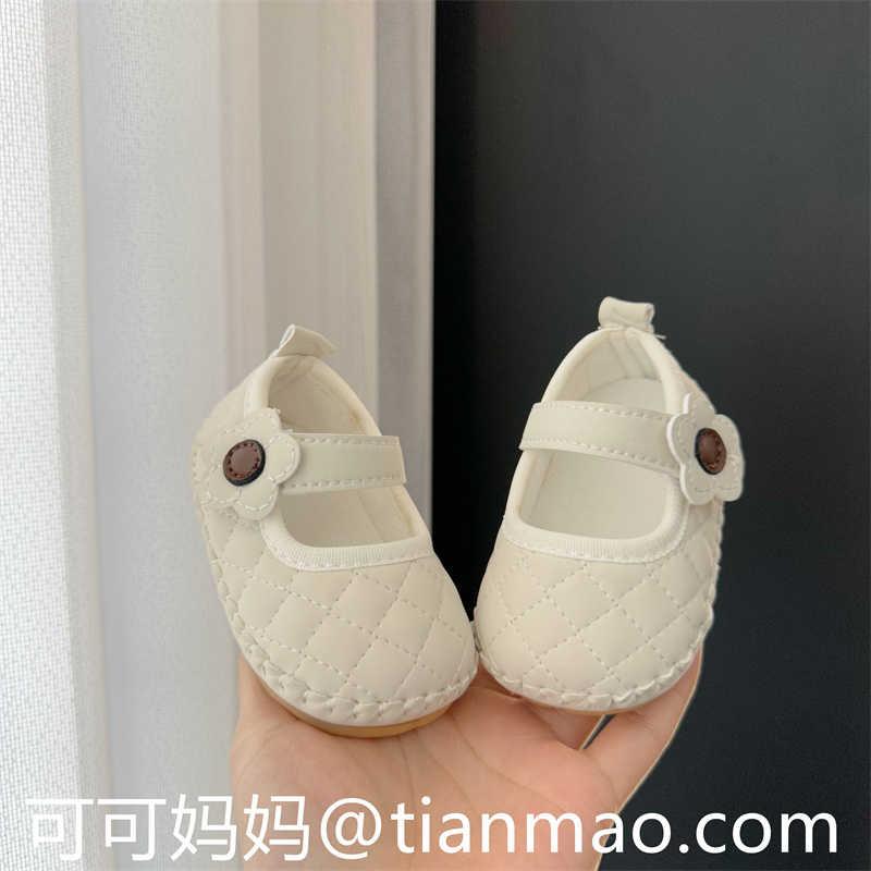 婴幼儿鞋子春季3-6八个月1岁女宝宝百天周岁鞋防滑软底学步公主鞋